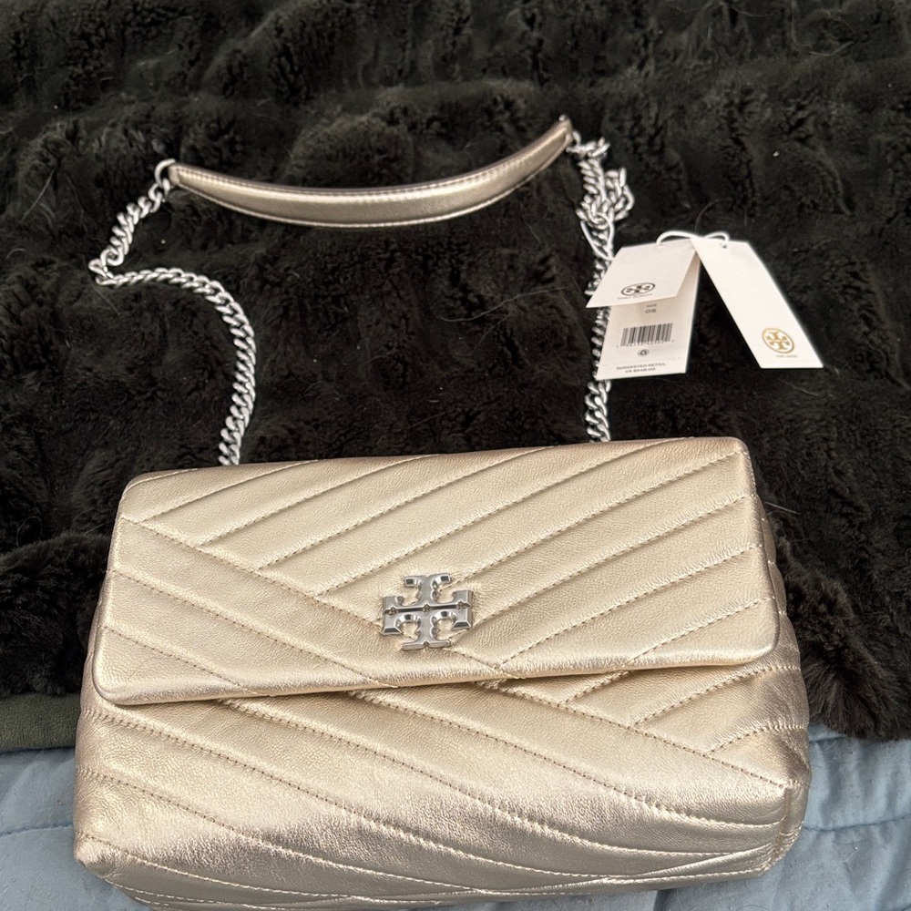 Tory Burch Metallic Gold Quilted Shoulder Bag